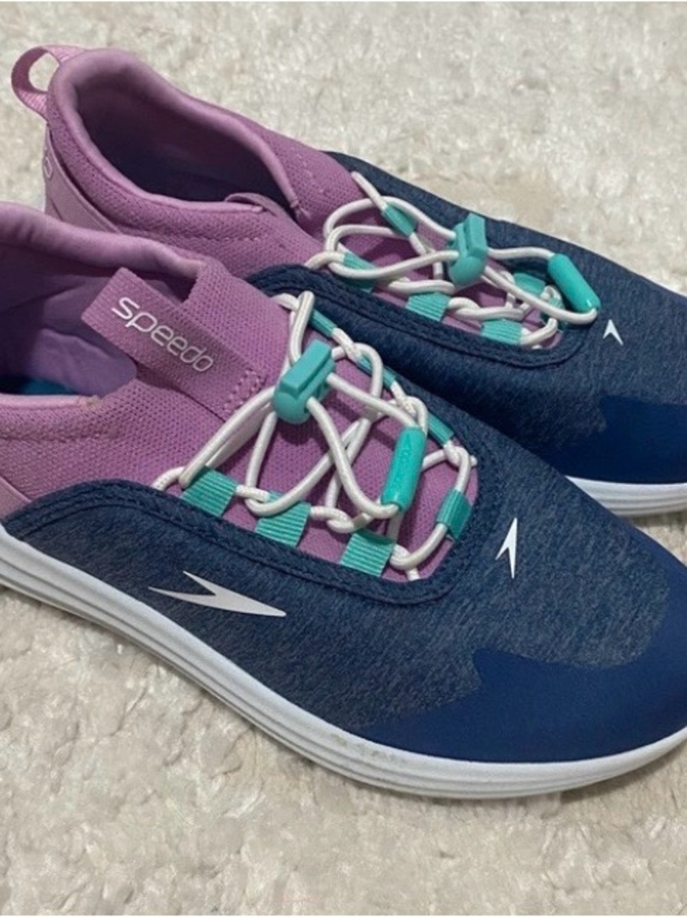 Speedo Navy and Lavender Aqua-Lace Water Shoes Womens 5/6